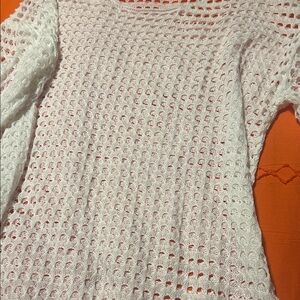 Chic White Open-Knit Sweater